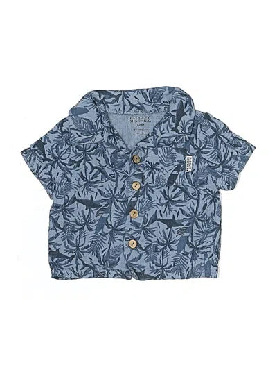 Pre-owned Badgley Mischka Babies' Short Sleeve Button Down Shirt In Blue
