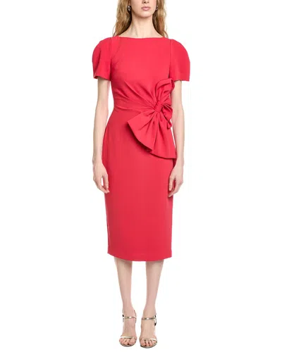 Badgley Mischka Side Bow Cocktail Dress In Red
