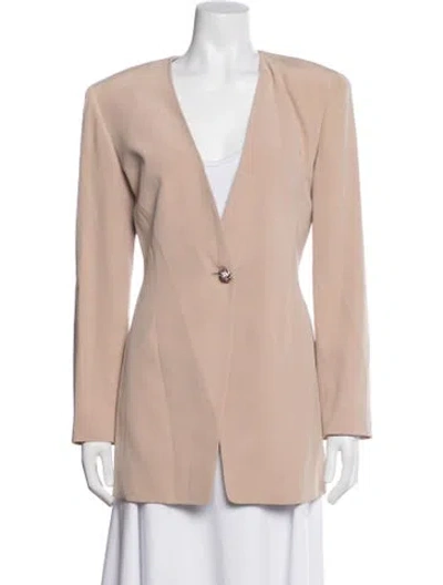 Pre-owned Badgley Mischka Silk Blazer In Neutrals