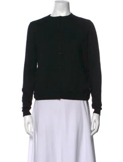 Pre-owned Badgley Mischka Silk Crew Neck Sweater In Black