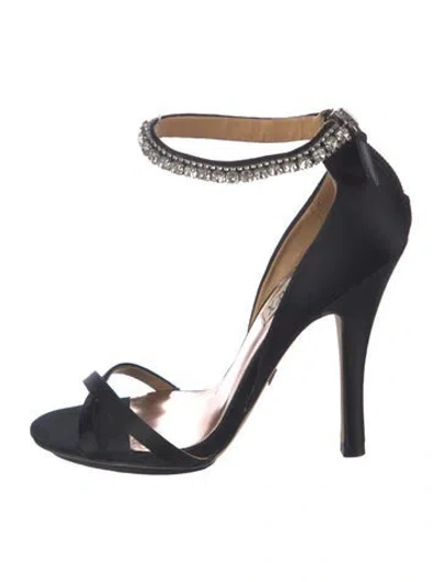 Pre-owned Badgley Mischka Silk Crystal Embellishments In Black