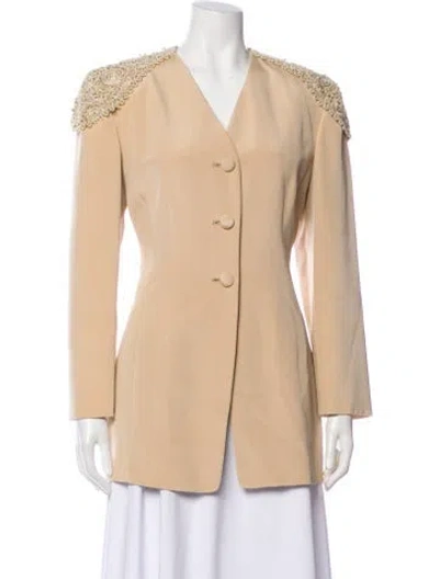 Pre-owned Badgley Mischka Silk Evening Jacket In Neutral