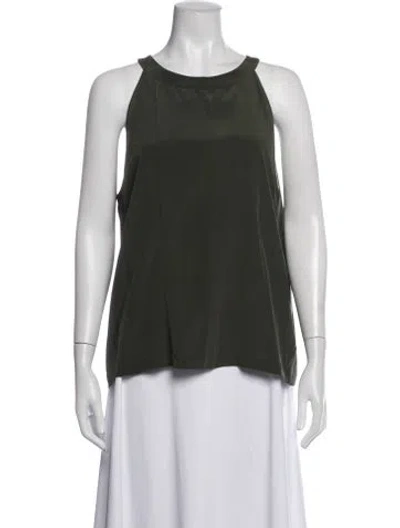 Pre-owned Badgley Mischka Silk Halterneck Top In Green