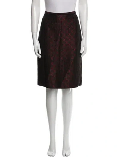 Pre-owned Badgley Mischka Silk Knee-length Skirt In Black