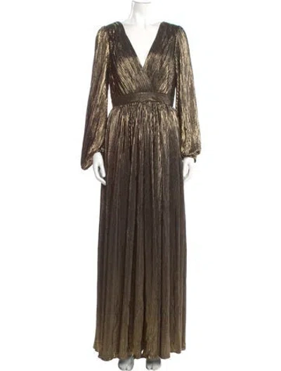 Pre-owned Badgley Mischka Silk Long Dress W/ Tags In Brown