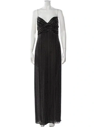 Pre-owned Badgley Mischka Silk Long Dress W/ Tags In White