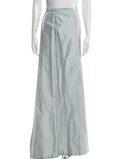 Pre-owned Badgley Mischka Silk Long Skirt In Blue