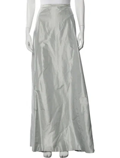 Pre-owned Badgley Mischka Silk Long Skirt In Green
