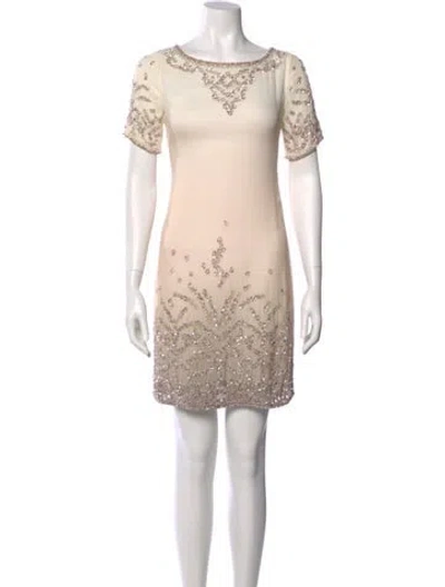 Pre-owned Badgley Mischka Silk Mini Dress In Pink