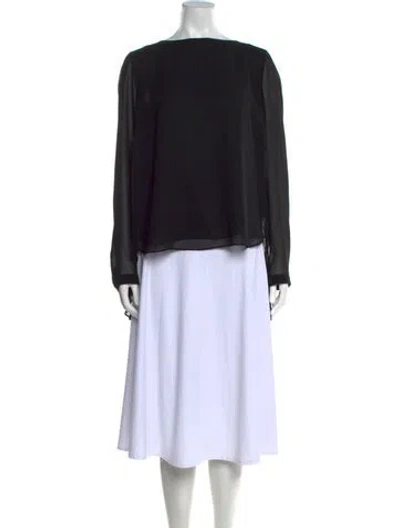 Pre-owned Badgley Mischka Silk Off-the-shoulder Blouse In Black