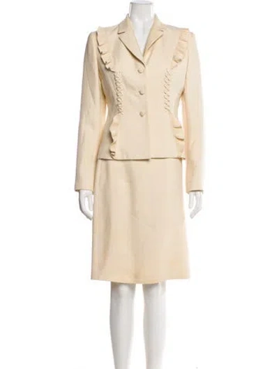 Pre-owned Badgley Mischka Silk Skirt Set In Neutral
