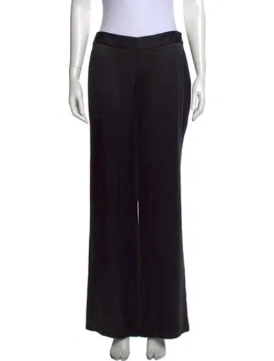 Pre-owned Badgley Mischka Silk Wide Leg Pants In Black