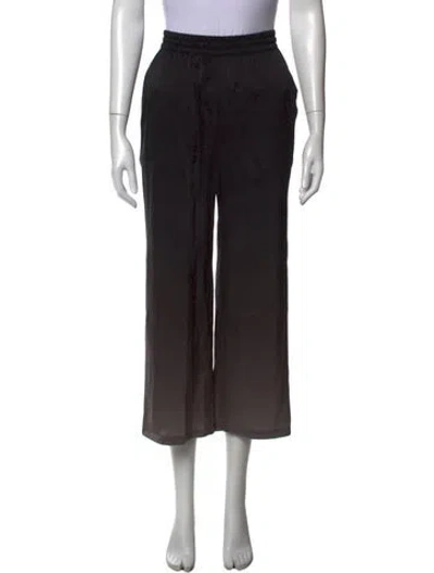 Pre-owned Badgley Mischka Silk Wide Leg Pants In Black
