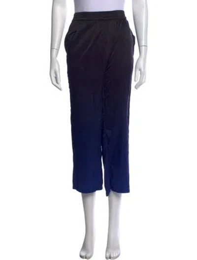 Pre-owned Badgley Mischka Silk Wide Leg Pants In Blue