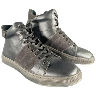 Pre-owned Badgley Mischka Size 10 Teddy Black Leather Sneakers