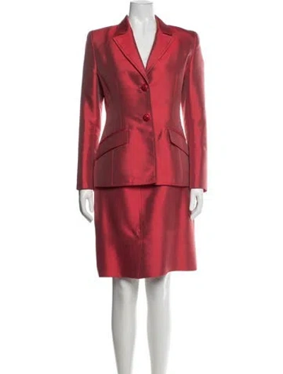 Pre-owned Badgley Mischka Skirt Suit In Red