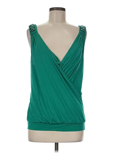 Pre-owned Badgley Mischka Sleeveless Blouse In Green