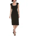 Badgley Mischka Solid Cocktail Gown In Black