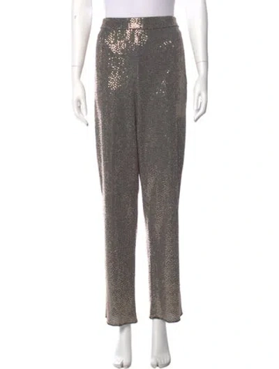 Pre-owned Badgley Mischka Straight Leg Pants In Gold