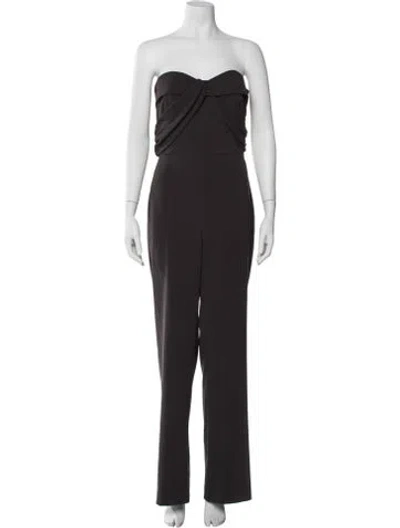 Pre-owned Badgley Mischka Strapless Jumpsuit In Gray