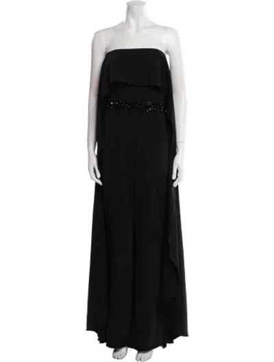 Pre-owned Badgley Mischka Strapless Jumpsuit W/ Tags In Black