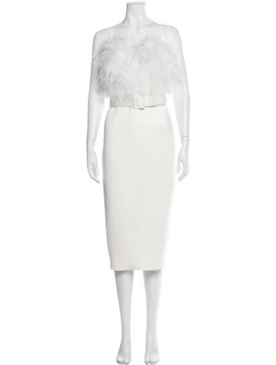Pre-owned Badgley Mischka Strapless Knee-length Dress W/ Tags In Neutral