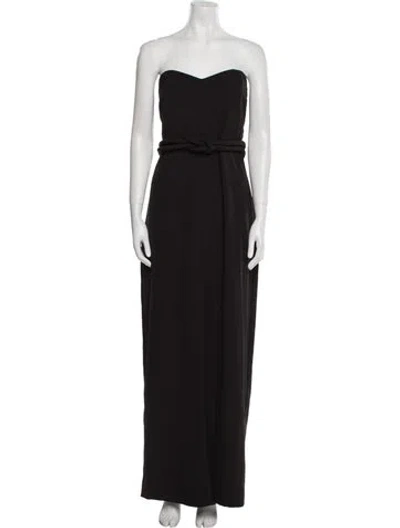 Pre-owned Badgley Mischka Strapless Long Dress In Black