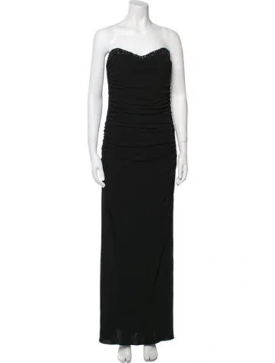 Pre-owned Badgley Mischka Strapless Long Dress In Black