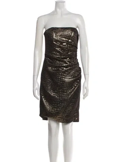 Pre-owned Badgley Mischka Strapless Mini Dress In Multi