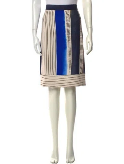 Pre-owned Badgley Mischka Striped Knee-length Skirt In Neutral
