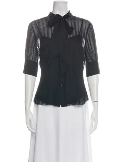 Pre-owned Badgley Mischka Striped Top In Black