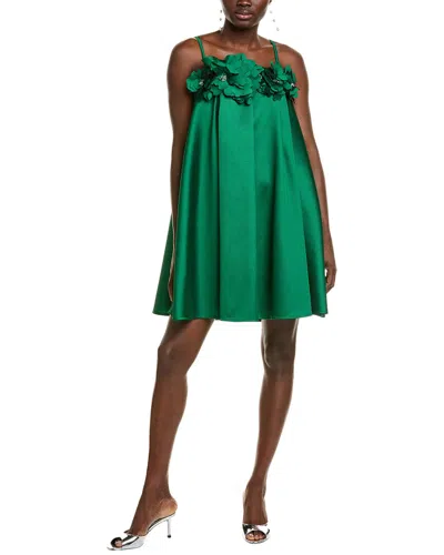Badgley Mischka Textured Gazar Babydoll Dress
