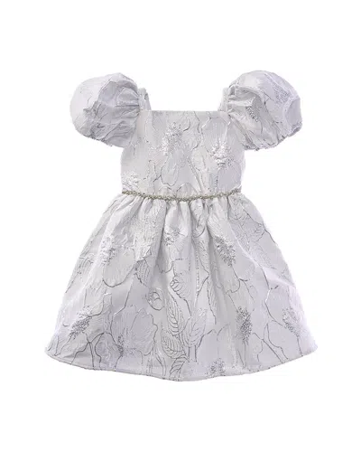 Badgley Mischka Tina Brocade Dress In White
