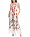Badgley Mischka Trapeze Shirt Gown In Multi