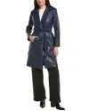 Badgley Mischka Trench Coat In Blue