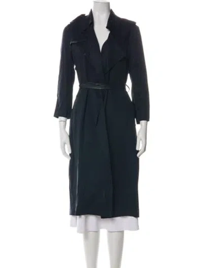 Pre-owned Badgley Mischka Trench Coat In Blue