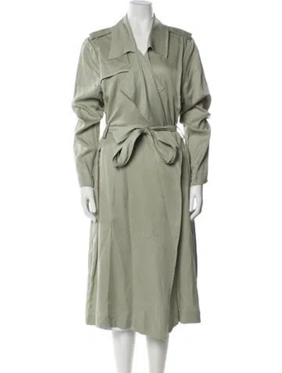 Pre-owned Badgley Mischka Trench Coat In Green