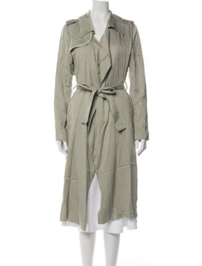 Pre-owned Badgley Mischka Trench Coat In Green