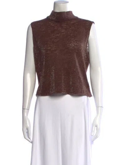 Pre-owned Badgley Mischka Turtleneck Sweater In Brown