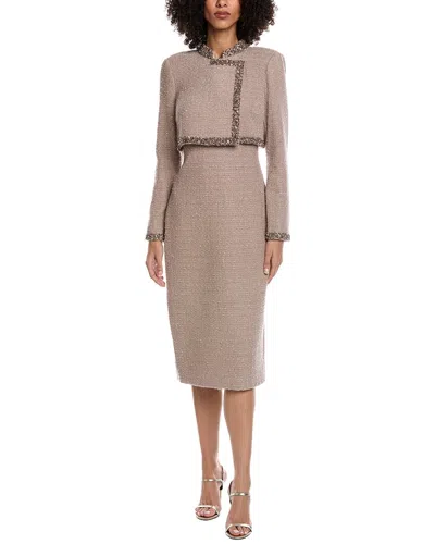 BADGLEY MISCHKA BADGLEY MISCHKA TWEED SHEATH DRESS