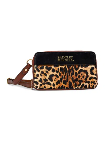 Badgley Mischka Kids' Two Tone Belt Bag In Leopard