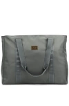Badgley Mischka Uncomplicated Nylon Weekender Travel Tote Bag In Gray