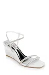 Badgley Mischka Unity Sandals Women's Us 7.5 White Rhinestone Wedge Heel Zpo2426