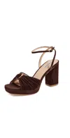 Badgley Mischka Collection Veda Ankle Strap Platform Sandal In Brown