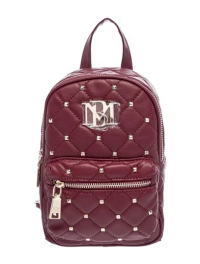 Pre-owned Badgley Mischka Vegan Leather Backpack In Burgundy