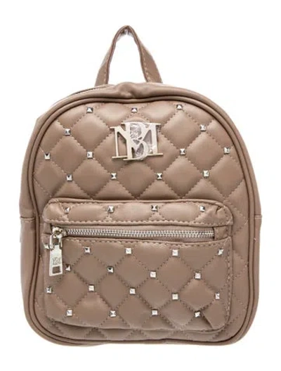 Pre-owned Badgley Mischka Vegan Leather Backpack In Neutral