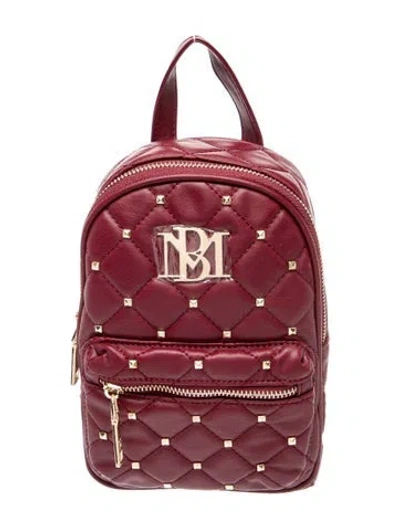 Pre-owned Badgley Mischka Vegan Leather Backpack W/ Tags In Burgundy