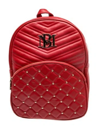 Pre-owned Badgley Mischka Vegan Leather Backpack W/ Tags In Red