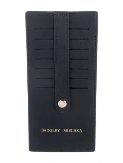 Pre-owned Badgley Mischka Vegan Leather Card Holder In Black