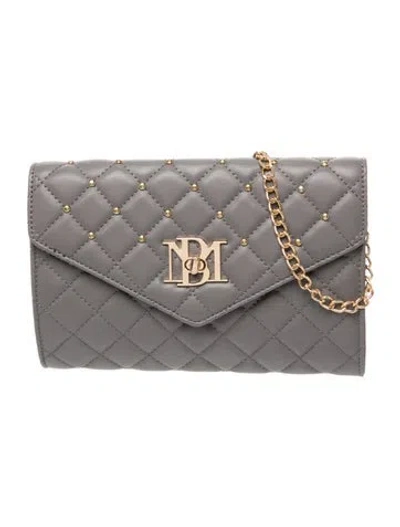 Pre-owned Badgley Mischka Vegan Leather Clutch In Black